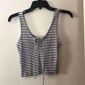 Ribbed striped crop top